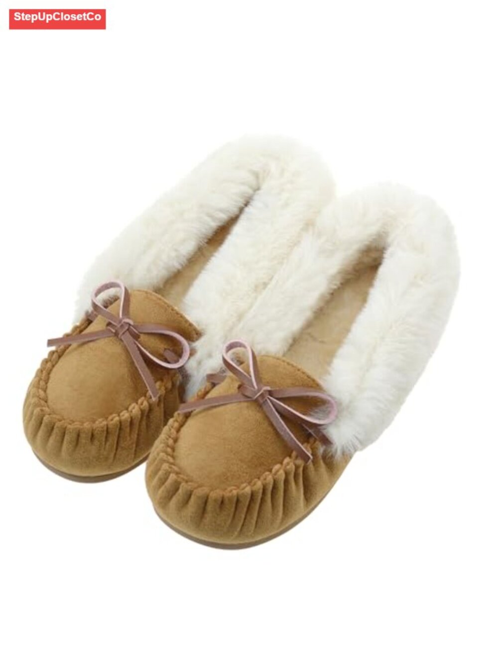 Women's Mocc Faux Fur Memory Foam Slip-On House Shoes